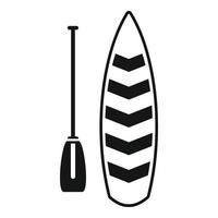 Wasser-Sup-Surf-Symbol einfacher Vektor. Paddel Boot vektor