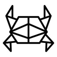 Papierkrabben-Symbol-Umrissvektor. Origami-Tier vektor