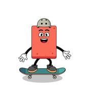tegel maskot spelar en skateboard vektor