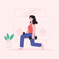 en platt illustration av meditation vektor