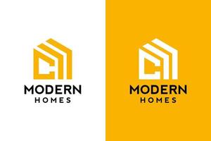 Logo-Design von c in Vektor für Bau, Haus, Immobilien, Gebäude, Eigentum. Minimale fantastische trendige professionelle Logo-Designvorlage auf doppeltem Hintergrund.