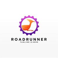 roadrunner fågel abstrakt minimal enkel geometrisk logotyp design ikon mall silhuett isolerat med vit bakgrund vektor