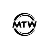 mtw-Brief-Logo-Design in Abbildung. Vektorlogo, Kalligrafie-Designs für Logo, Poster, Einladung usw. vektor