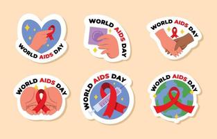 Welt-Aids-Tag-Aufkleber-Design vektor
