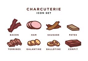 Charcuterie Icon Set Freier Vektor