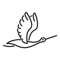 japansk stork ikon översikt vektor. flyga fågel vektor