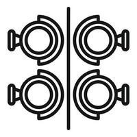 Optometrie-Symbol Umrissvektor. Sehtest vektor