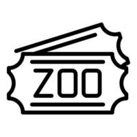 Zoo-Coupon-Symbol-Umrissvektor. Tierkarte vektor