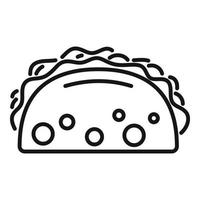 Schneller Taco-Symbol-Umrissvektor. mexikanische Nahrung vektor