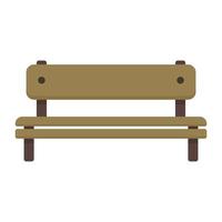 Sitzbank-Symbol flach isolierter Vektor