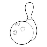Bowling-Symbol, Umrissstil vektor
