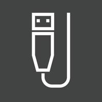 Symbol für umgekehrte USB-Kabelleitung vektor