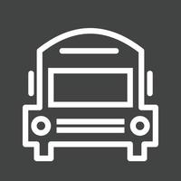 skolbuss linje inverterad ikon vektor