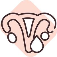 Schwangerschaft Menstruation, Symbol, Vektor auf weißem Hintergrund.