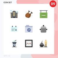 uppsättning av 9 kommersiell platt färger packa för mapp datum ben dag Start redigerbar vektor design element