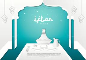 Iftar Party Tajine Hintergrund Vorlage Vektor