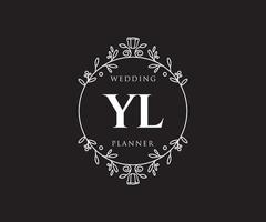 yl initialer brev bröllop monogram logotyper samling, hand dragen modern minimalistisk och blommig mallar för inbjudan kort, spara de datum, elegant identitet för restaurang, boutique, Kafé i vektor