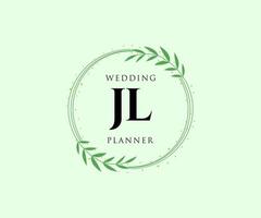 jl initialen brief hochzeitsmonogramm logos sammlung, handgezeichnete moderne minimalistische und florale vorlagen für einladungskarten, save the date, elegante identität für restaurant, boutique, café im vektor