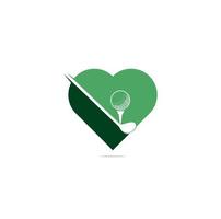 Golf-Liebe-Logo-Design. Zeichen für Golfmeisterschaften oder Golfturniere. vektor