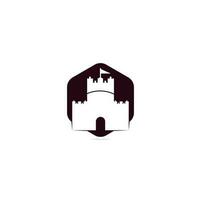 Schloss-Vektor-Logo-Design. Schlossturm-Logo-Vorlagenvektor. vektor