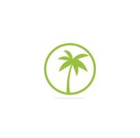 tropischer Strand und Palmen-Logo-Design. kreatives einfaches Palmen-Vektor-Logo-Design vektor