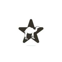 Kamel Sternform Konzept Logo Vorlage Vektor Icon Illustration Design