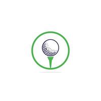 golf boll på tee logotyp isolerat på vit bakgrund . vektor