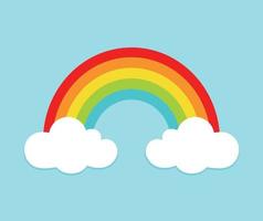 regnbåge med moln animerad ikon vektor illustration