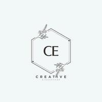 ce Beauty Vector Initial Logo Art, Handschrift Logo der Erstunterschrift, Hochzeit, Mode, Schmuck, Boutique, Blumen und Pflanzen mit kreativer Vorlage für jedes Unternehmen oder Geschäft.