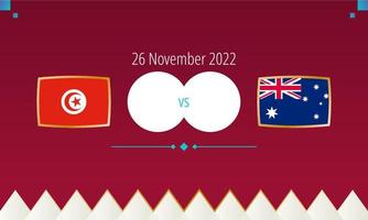 tunisien mot Australien fotboll match, internationell fotboll konkurrens 2022. vektor