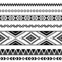 vektor abstrakt etnisk geometrisk mönster design för bakgrund eller tapet, sömlös etnisk mönster. handgjorda. horisontell Ränder. svart och vit skriva ut för din textilier. vektor illustration