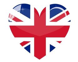 Herz in einer britischen Flagge vektor