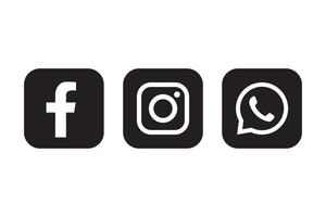 facebook, instagram und whatsapp-symbol vektor