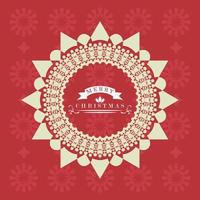 frohe weihnachten text und mandala xmas design vektorlogo vektor