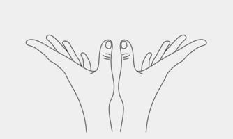 par av händer gest minimal linje konst klotter stil vektor design. älska, förhärliga eller vidmakthålla något