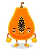 niedliche papaya-maskottchen-charakter-vektor-illustration vektor