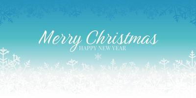 Frohe Weihnachten Banner Schneeflockenmuster weiß und blau vektor
