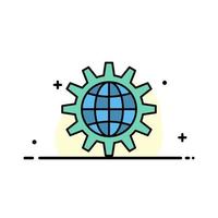 globales Geschäft entwickeln Entwicklungsausrüstung Arbeitswelt Geschäft flache Linie gefüllt Symbol Vektor Banner Vorlage