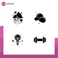 4 kreative Symbole moderne Zeichen und Symbole von Felsen Sommer Bergmode Kreativität editierbare Vektordesign-Elemente vektor