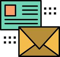 Mailing-Konversation E-Mail-Liste Mail flaches Farbsymbol Vektorsymbol Banner Vorlage vektor