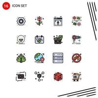 uppsättning av 16 modern ui ikoner symboler tecken för påsk dag internet organisation webb redigerbar kreativ vektor design element