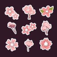 tidning mall persika blomma klistermärke samling vektor