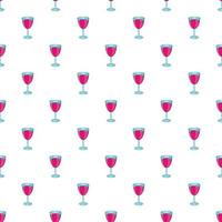 glas av vin mönster, tecknad serie stil vektor