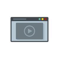 video webb sida ikon platt isolerat vektor