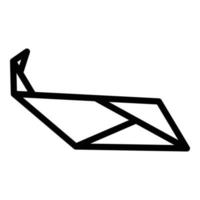 Aufstieg Papier Vogel Symbol Umriss Vektor. Origami-Tier vektor