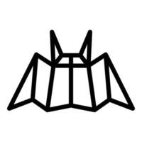 Fliegenfledermaus Origami Symbol Umrissvektor. geometrisches Tier vektor