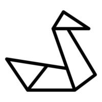 Origami-Schwan-Symbol-Umrissvektor. geometrisches Tier vektor