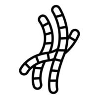 Madenwurm-Symbol Umrissvektor. Maskottchen Larve vektor