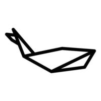 flyga djur- origami ikon översikt vektor. konst fågel vektor