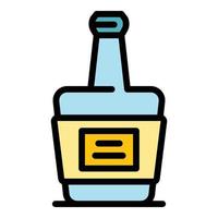 bourbon whisky ikon Färg översikt vektor